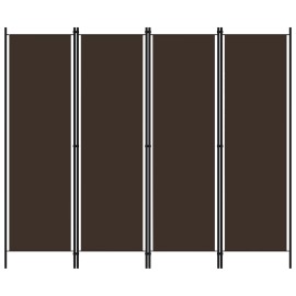 vidaXL 4-panelový paraván hnedý 200x180 cm