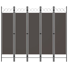vidaXL Paraván s 5 panelmi, antracitový 200x180 cm