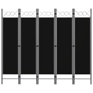 vidaXL Paraván s 5 panelmi, čierny 200x180 cm - cena, srovnání