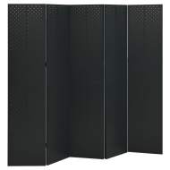 vidaXL Paraván s 5 panelmi, čierny 200x180 cm oceľ - cena, srovnání