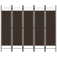vidaXL Paraván s 5 panelmi, hnedý 200x180 cm - cena, srovnání