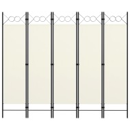 vidaXL Paraván s 5 panelmi, krémovo biely 200x180 cm - cena, srovnání