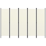 vidaXL Paraván s 5 panelmi, krémovo biely 250x180 cm