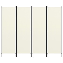 vidaXL Paraván so 4 panelmi, krémovo biely 200x180 cm