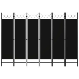 vidaXL Paraván so 6 panelmi, čierny 240x180 cm