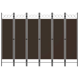 vidaXL Paraván so 6 panelmi, hnedý 240x180 cm