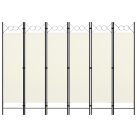 vidaXL Paraván so 6 panelmi, krémovo biely 240x180 cm