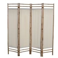 vidaXL Skladací 4-panelový paraván, bambus a plátno, 160 cm - cena, srovnání