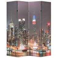 vidaXL Skladací paraván 160x170 cm, potlač nočného New Yorku - cena, srovnání