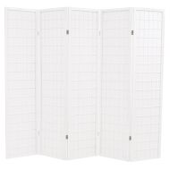 vidaXL Skladací paraván s 5 panelmi, japonský štýl 200x170 cm, biely - cena, srovnání