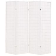 vidaXL Skladací paraván so 4 panelmi, japonský štýl 160x170 cm, biely - cena, srovnání