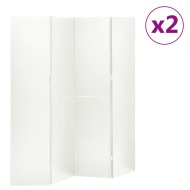 vidaXL 4-panelové paravány 2 ks biele 160x180 cm oceľ - cena, srovnání