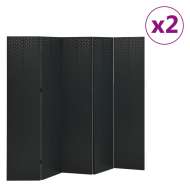 vidaXL 5-panelové paravány 2 ks čierne 200x180 cm oceľ - cena, srovnání