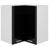 vidaXL Rohová závesná skrinka lesklá čierna 57x57x60 cm drevotrieska - cena, srovnání