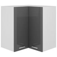 vidaXL Rohová závesná skrinka vysokolesklá sivá 57x57x60 cm drevotrieska - cena, srovnání