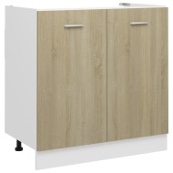 vidaXL Skrinka pod drez, dub sonoma 80x46x81,5 cm, drevotrieska - cena, srovnání