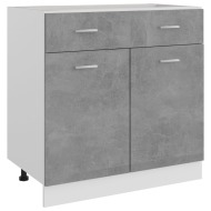 vidaXL Spodná skrinka+zásuvka, betónovo sivá 80x46x81,5cm,drevotrieska - cena, srovnání