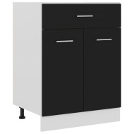 vidaXL Spodná skrinka+zásuvka, čierna 60x46x81,5cm, drevotrieska - cena, srovnání