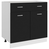 vidaXL Spodná skrinka+zásuvka, čierna 80x46x81,5 cm, drevotrieska - cena, srovnání