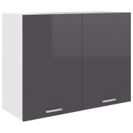vidaXL Závesná skrinka, lesklá sivá 80x31x60 cm, drevotrieska - cena, srovnání