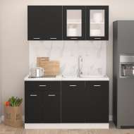 vidaXL 4-dielna súprava kuchynských skriniek čierna drevotrieska - cena, srovnání