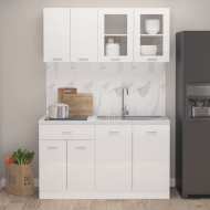 vidaXL 4-dielna súprava kuchynských skriniek lesklá biela drevotrieska - cena, srovnání
