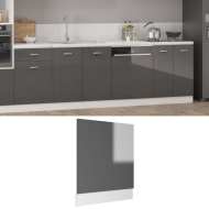 vidaXL Dvierka na umývačku, lesklé sivé 59,5x3x67 cm, drevotrieska - cena, srovnání