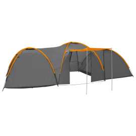 vidaXL Kempingový iglu stan 650x240x190 cm 8 osôb sivo-oranžový