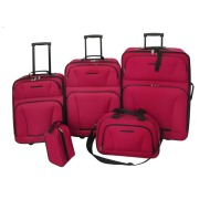 vidaXL Päť-dielna súprava batožiny, červená - cena, srovnání
