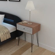 vidaXL Nočný stolík s 1 zásuvkou, obdĺžnikový, hnedý - cena, srovnání