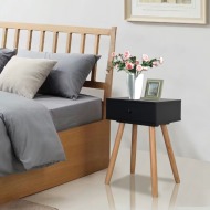 vidaXL Čierne nočné stolíky, 2 ks, masívne borovicové drevo, 40x30x61 cm - cena, srovnání