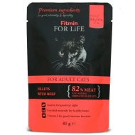 Fitmin Cat For Life pouch adult beef 85g - cena, srovnání
