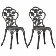 vidaXL Bistro stoličky 2 ks, bronzové, odlievaný hliník - cena, srovnání