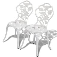 vidaXL Bistro stoličky 2 ks, odlievaný hliník, biele - cena, srovnání