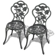 vidaXL Bistro stoličky 2 ks, odlievaný hliník, zelené - cena, srovnání