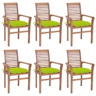 vidaXL Jedálenské stoličky 6 ks bledozelené sedáky tíkový masív - cena, srovnání
