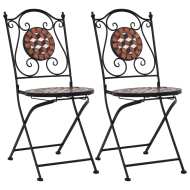 vidaXL Mozaikové bistro stoličky 2 ks, hnedé, keramika - cena, srovnání