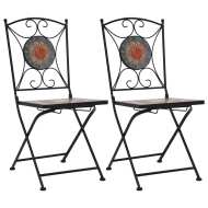 vidaXL Mozaikové bistro stoličky 2 ks, oranžové/sivé - cena, srovnání