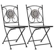 vidaXL Mozaikové bistro stoličky 2 ks, sivé - cena, srovnání