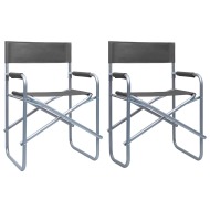 vidaXL Režisérske stoličky 2 ks, oceľ, sivé - cena, srovnání