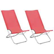vidaXL Skladacie plážové stoličky 2 ks červené látka - cena, srovnání