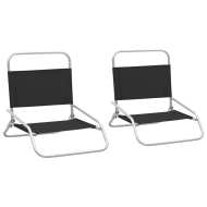 vidaXL Skladacie plážové stoličky 2 ks čierne látka - cena, srovnání