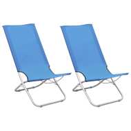 vidaXL Skladacie plážové stoličky 2 ks modré látka - cena, srovnání
