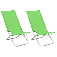 vidaXL Skladacie plážové stoličky 2 ks zelené látka - cena, srovnání