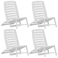 vidaXL Skladacie plážové stoličky 4 ks biele plastové - cena, srovnání
