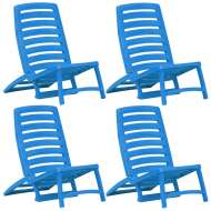 vidaXL Skladacie plážové stoličky 4 ks modré plastové - cena, srovnání