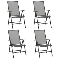 vidaXL Skladacie sieťovinové stoličky 4 ks oceľové antracitové - cena, srovnání