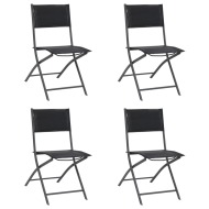 vidaXL Skladacie vonkajšie stoličky 4 ks oceľ a textilén - cena, srovnání