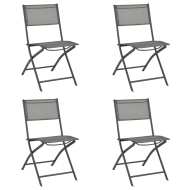 vidaXL Skladacie vonkajšie stoličky 4 ks sivé oceľ a textilén - cena, srovnání