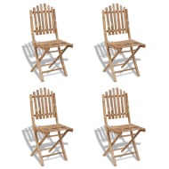 vidaXL Skladacie vonkajšie stoličky, bambus 4 ks - cena, srovnání